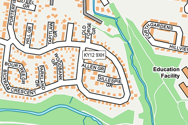 KY12 9XH map - OS OpenMap – Local (Ordnance Survey) KY12 9XH map - OS OpenMap – Local (Ordnance Survey)