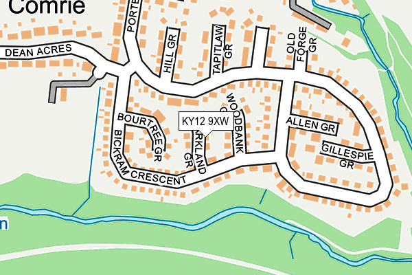 KY12 9XW map - OS OpenMap – Local (Ordnance Survey) KY12 9XW map - OS OpenMap – Local (Ordnance Survey)
