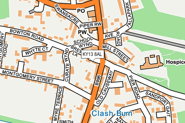 KY13 8AL map - OS OpenMap – Local (Ordnance Survey) KY13 8AL map - OS OpenMap – Local (Ordnance Survey)