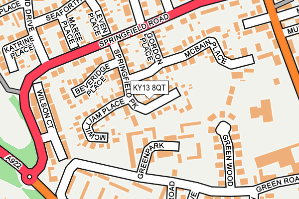 KY13 8QT map - OS OpenMap – Local (Ordnance Survey) KY13 8QT map - OS OpenMap – Local (Ordnance Survey)