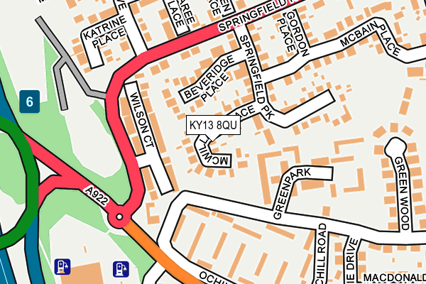 KY13 8QU map - OS OpenMap – Local (Ordnance Survey)