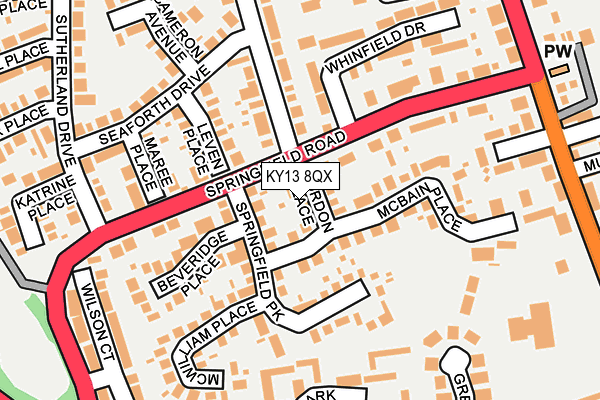 KY13 8QX map - OS OpenMap – Local (Ordnance Survey)