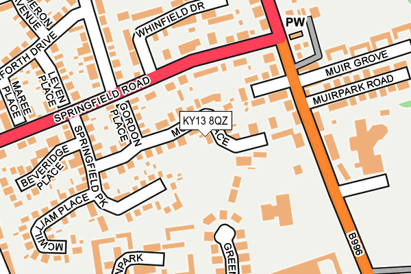 KY13 8QZ map - OS OpenMap – Local (Ordnance Survey)
