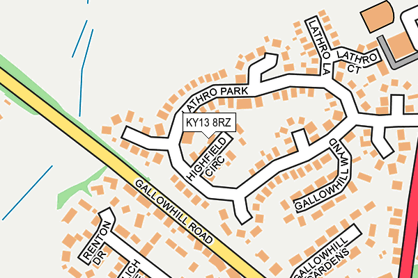 KY13 8RZ map - OS OpenMap – Local (Ordnance Survey) KY13 8RZ map - OS OpenMap – Local (Ordnance Survey)
