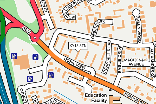 KY13 8TN map - OS OpenMap – Local (Ordnance Survey) KY13 8TN map - OS OpenMap – Local (Ordnance Survey)