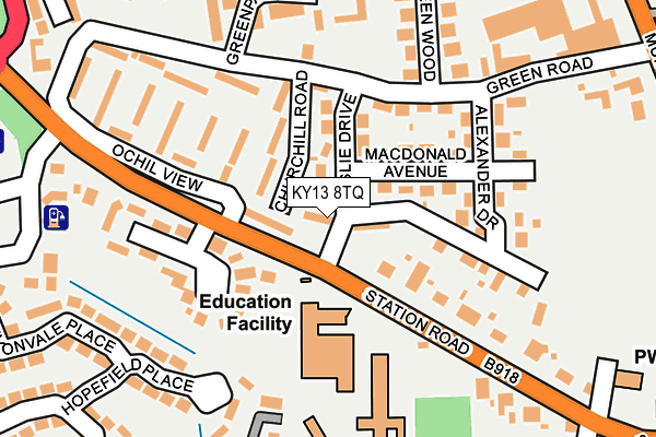 KY13 8TQ map - OS OpenMap – Local (Ordnance Survey)