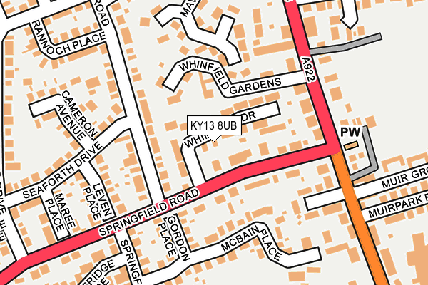 KY13 8UB map - OS OpenMap – Local (Ordnance Survey) KY13 8UB map - OS OpenMap – Local (Ordnance Survey)