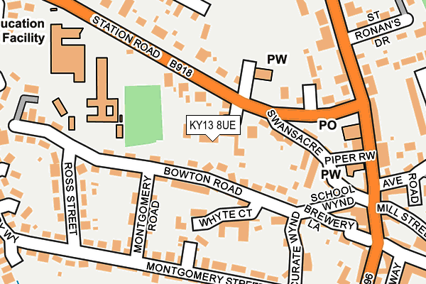 KY13 8UE map - OS OpenMap – Local (Ordnance Survey) KY13 8UE map - OS OpenMap – Local (Ordnance Survey)