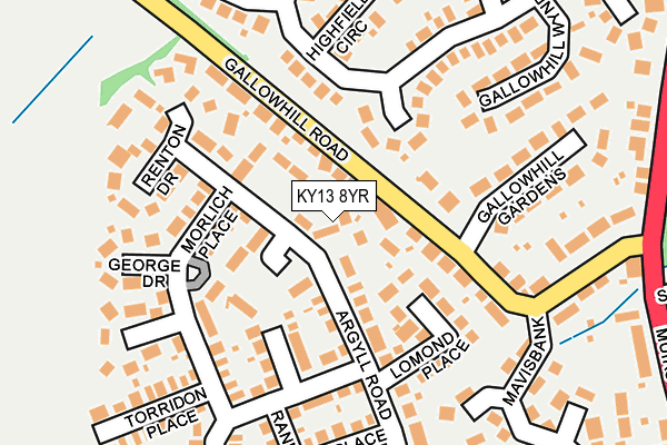 KY13 8YR map - OS OpenMap – Local (Ordnance Survey) KY13 8YR map - OS OpenMap – Local (Ordnance Survey)