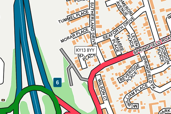 KY13 8YY map - OS OpenMap – Local (Ordnance Survey) KY13 8YY map - OS OpenMap – Local (Ordnance Survey)