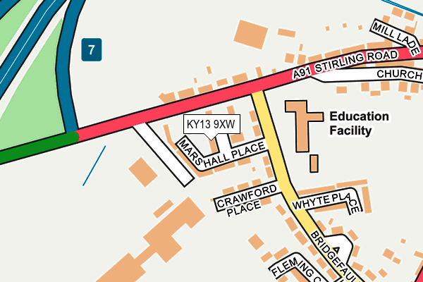 KY13 9XW map - OS OpenMap – Local (Ordnance Survey) KY13 9XW map - OS OpenMap – Local (Ordnance Survey)