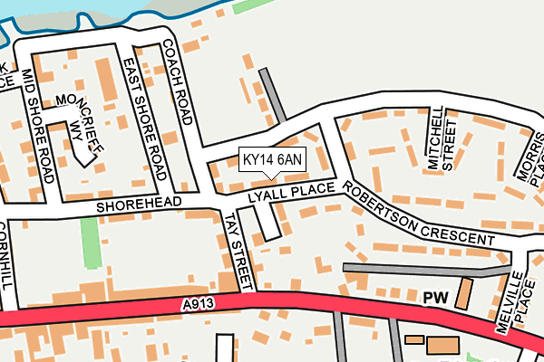 KY14 6AN map - OS OpenMap – Local (Ordnance Survey)