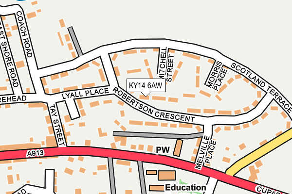 KY14 6AW map - OS OpenMap – Local (Ordnance Survey) KY14 6AW map - OS OpenMap – Local (Ordnance Survey)