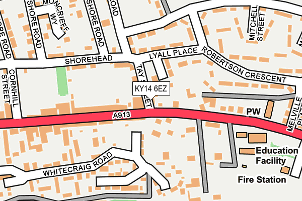 KY14 6EZ map - OS OpenMap – Local (Ordnance Survey)