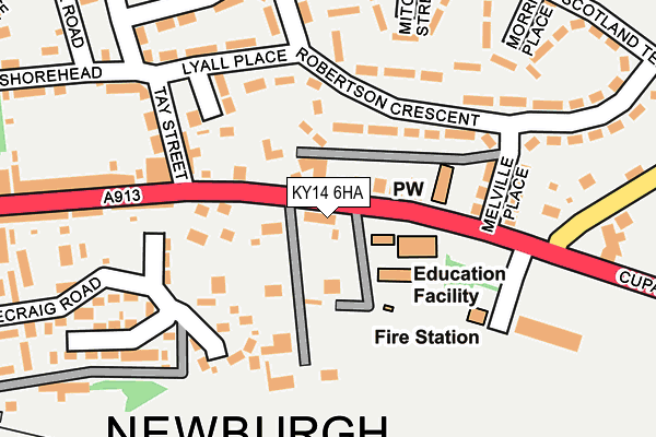 KY14 6HA map - OS OpenMap – Local (Ordnance Survey)