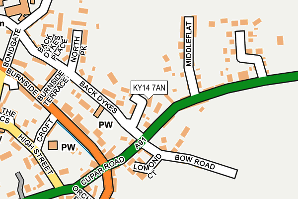 KY14 7AN map - OS OpenMap – Local (Ordnance Survey) KY14 7AN map - OS OpenMap – Local (Ordnance Survey)