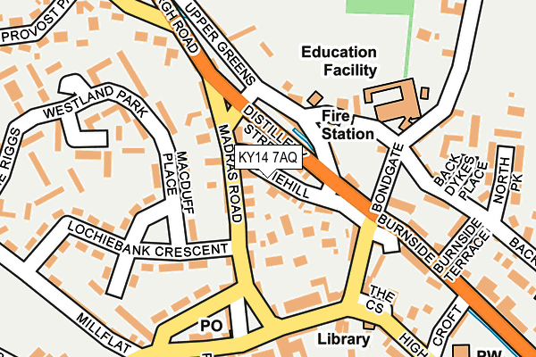 KY14 7AQ map - OS OpenMap – Local (Ordnance Survey) KY14 7AQ map - OS OpenMap – Local (Ordnance Survey)