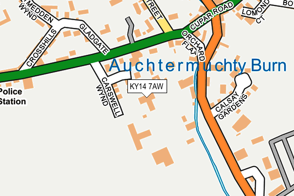 KY14 7AW map - OS OpenMap – Local (Ordnance Survey) KY14 7AW map - OS OpenMap – Local (Ordnance Survey)