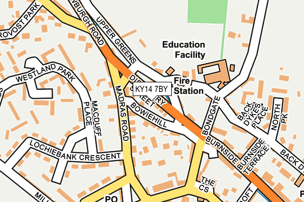 KY14 7BY map - OS OpenMap – Local (Ordnance Survey) KY14 7BY map - OS OpenMap – Local (Ordnance Survey)