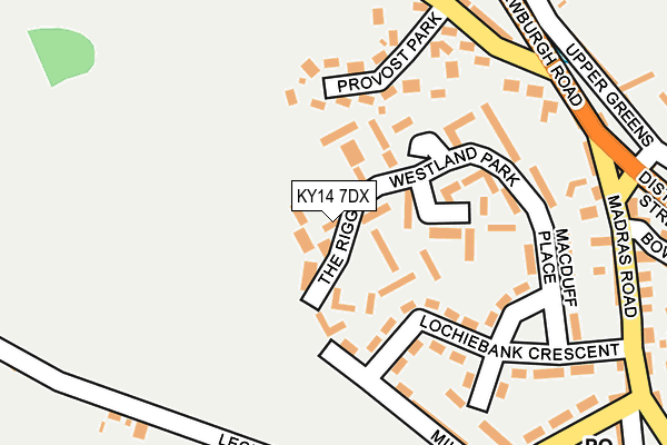 KY14 7DX map - OS OpenMap – Local (Ordnance Survey) KY14 7DX map - OS OpenMap – Local (Ordnance Survey)