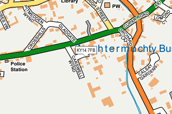 KY14 7FB map - OS OpenMap – Local (Ordnance Survey) KY14 7FB map - OS OpenMap – Local (Ordnance Survey)