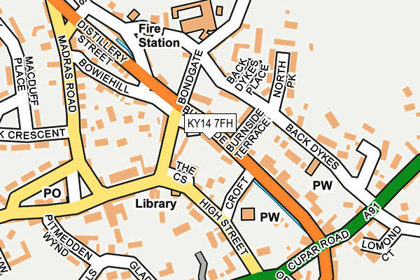 KY14 7FH map - OS OpenMap – Local (Ordnance Survey) KY14 7FH map - OS OpenMap – Local (Ordnance Survey)