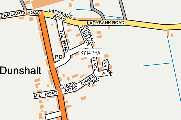KY14 7HA map - OS OpenMap – Local (Ordnance Survey) KY14 7HA map - OS OpenMap – Local (Ordnance Survey)