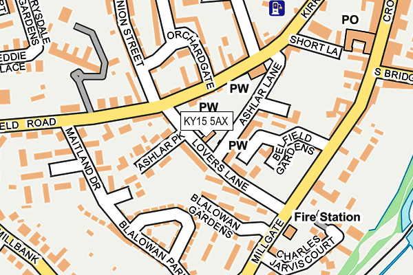 KY15 5AX map - OS OpenMap – Local (Ordnance Survey) KY15 5AX map - OS OpenMap – Local (Ordnance Survey)