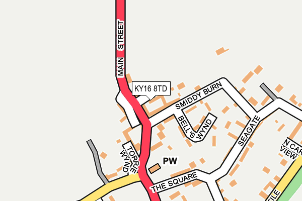 KY16 8TD map - OS OpenMap – Local (Ordnance Survey)