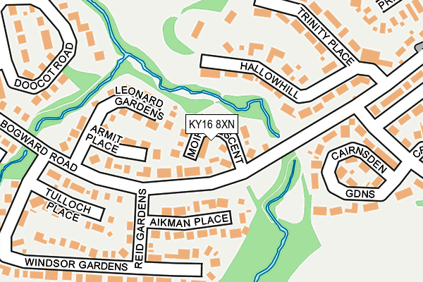 KY16 8XN map - OS OpenMap – Local (Ordnance Survey) KY16 8XN map - OS OpenMap – Local (Ordnance Survey)
