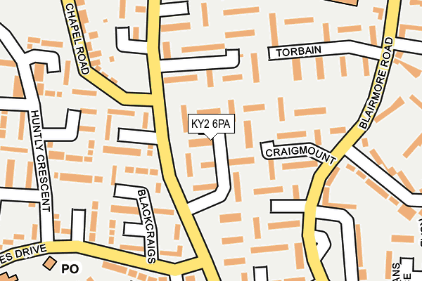 KY2 6PA map - OS OpenMap – Local (Ordnance Survey) KY2 6PA map - OS OpenMap – Local (Ordnance Survey)