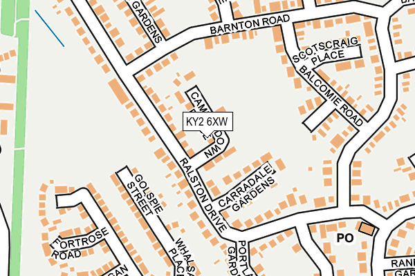 KY2 6XW map - OS OpenMap – Local (Ordnance Survey) KY2 6XW map - OS OpenMap – Local (Ordnance Survey)