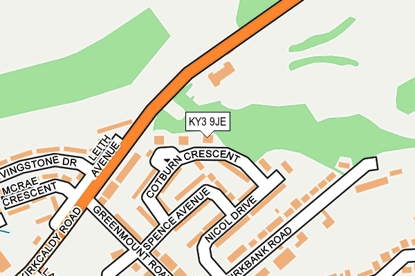 KY3 9JE map - OS OpenMap – Local (Ordnance Survey) KY3 9JE map - OS OpenMap – Local (Ordnance Survey)