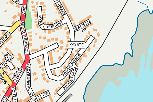 KY3 9TE map - OS OpenMap – Local (Ordnance Survey) KY3 9TE map - OS OpenMap – Local (Ordnance Survey)