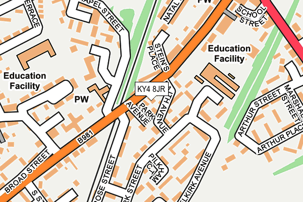 KY4 8JR map - OS OpenMap – Local (Ordnance Survey) KY4 8JR map - OS OpenMap – Local (Ordnance Survey)