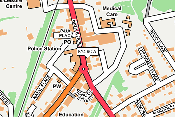 KY4 9QW map - OS OpenMap – Local (Ordnance Survey) KY4 9QW map - OS OpenMap – Local (Ordnance Survey)