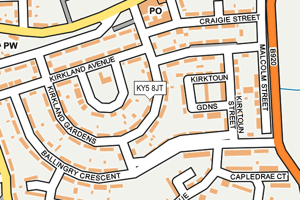 KY5 8JT map - OS OpenMap – Local (Ordnance Survey) KY5 8JT map - OS OpenMap – Local (Ordnance Survey)