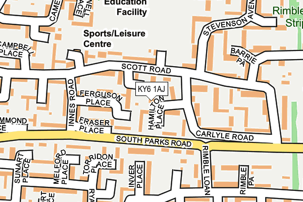 KY6 1AJ map - OS OpenMap – Local (Ordnance Survey)