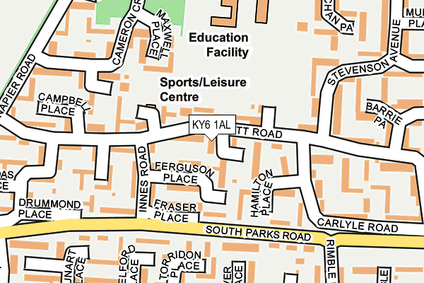 KY6 1AL map - OS OpenMap – Local (Ordnance Survey)