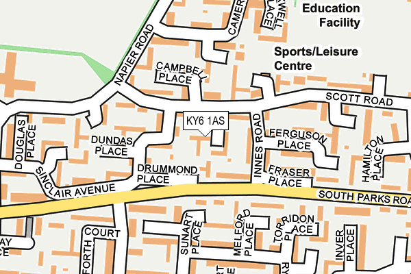 KY6 1AS map - OS OpenMap – Local (Ordnance Survey) KY6 1AS map - OS OpenMap – Local (Ordnance Survey)
