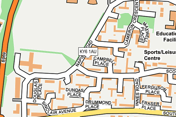 KY6 1AU map - OS OpenMap – Local (Ordnance Survey)