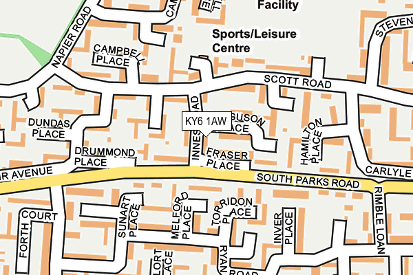 KY6 1AW map - OS OpenMap – Local (Ordnance Survey) KY6 1AW map - OS OpenMap – Local (Ordnance Survey)