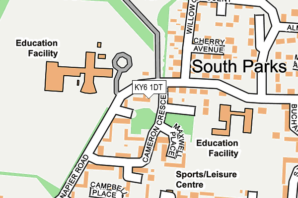 KY6 1DT map - OS OpenMap – Local (Ordnance Survey)