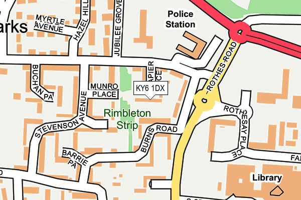 KY6 1DX map - OS OpenMap – Local (Ordnance Survey)