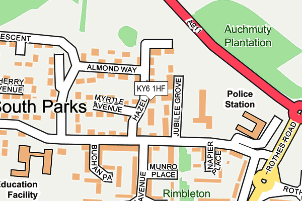 KY6 1HF map - OS OpenMap – Local (Ordnance Survey) KY6 1HF map - OS OpenMap – Local (Ordnance Survey)