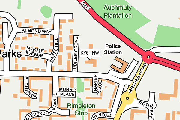 KY6 1HW map - OS OpenMap – Local (Ordnance Survey)