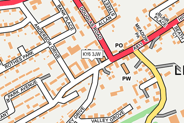 KY6 3JW map - OS OpenMap – Local (Ordnance Survey) KY6 3JW map - OS OpenMap – Local (Ordnance Survey)