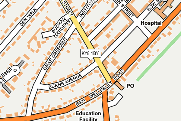 KY8 1BY map - OS OpenMap – Local (Ordnance Survey) KY8 1BY map - OS OpenMap – Local (Ordnance Survey)