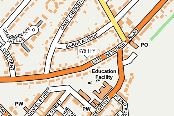 KY8 1HY map - OS OpenMap – Local (Ordnance Survey) KY8 1HY map - OS OpenMap – Local (Ordnance Survey)