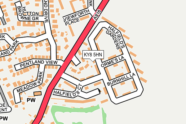 KY8 5HN map - OS OpenMap – Local (Ordnance Survey) KY8 5HN map - OS OpenMap – Local (Ordnance Survey)